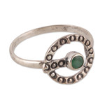 Emerald cocktail ring, 'Emerald Queen' - Classic Faceted Emerald and Sterling Silver Cocktail Ring