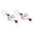 Garnet and rainbow moonstone dangle earrings, 'Crescent Passion' - 4-Carat Natural Garnet and Rainbow Moonstone Dangle Earrings