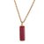 Gold-plated sterling silver and ruby pendant necklace, 'Vibrant Glam' - 18k Gold-Plated Necklace with Rectangular Ruby Stone Pendant