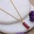 Gold-plated sterling silver and ruby pendant necklace, 'Vibrant Glam' - 18k Gold-Plated Necklace with Rectangular Ruby Stone Pendant