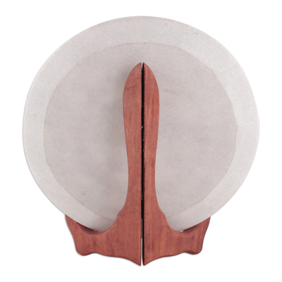 Dekorative Platte aus Marmor, 'Regal Blast' - Handgefertigter floraler Marmor-Dekoteller mit Ständer