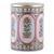 Marble pen holder, 'Palatial Windows' - Traditional Floral Golden and Red Marble Pen Holder