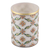 Marble pen holder, 'Blooming Mesh' - Floral Mesh-Patterned Marble Pend Holder in Green and Golden