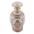 Marble decorative vase, 'Palace of the Noble' - Floral Hand-Painted Marble Decorative Vase in Golden and Red