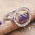 Amethyst cocktail ring, 'centre of Wisdom' - Sterling Silver and Freeform Amethyst Cocktail Ring