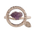 Amethyst cocktail ring, 'centre of Wisdom' - Sterling Silver and Freeform Amethyst Cocktail Ring