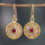 Gold-plated gemstone earrings, 'Wheels of Fortune' - 22k Gold-Plated Quartz and Labradorite Round Dangle Earrings