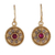 Gold-plated gemstone earrings, 'Wheels of Fortune' - 22k Gold-Plated Quartz and Labradorite Round Dangle Earrings