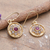 Gold-plated gemstone earrings, 'Wheels of Fortune' - 22k Gold-Plated Quartz and Labradorite Round Dangle Earrings