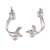 Cultured pearl drop earrings, 'Pearly Fins' - Ocean-Themed Sterling Silver and Cream Pearl Drop Earrings