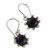 Onyx dangle earrings, 'Solar Shadow' - Sun-Themed Sterling Silver and Onyx Dangle Earrings