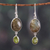 Labradorite and peridot dangle earrings, 'Dazzling Glam' - 14-Carat Labradorite Peridot and Silver Dangle Earrings