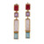 Gold-plated multi-gemstone dangle earrings, 'Vibrant Me' - Polished 18k Gold-Plated Multi-Gemstone Dangle Earrings