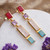 Gold-plated multi-gemstone dangle earrings, 'Vibrant Me' - Polished 18k Gold-Plated Multi-Gemstone Dangle Earrings