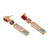 Gold-plated multi-gemstone dangle earrings, 'Vibrant Me' - Polished 18k Gold-Plated Multi-Gemstone Dangle Earrings