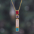 Gold-plated multi-gemstone pendant necklace, 'Vibrant Me' - Polished 18k Gold-Plated Multi-Gemstone Pendant Necklace