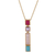 Gold-plated multi-gemstone pendant necklace, 'Vibrant Me' - Polished 18k Gold-Plated Multi-Gemstone Pendant Necklace