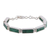 Beryl link bracelet, 'Fascinating Emerald' - Modern Green Beryl Sterling Silver Link Bracelet from India