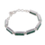 Beryl link bracelet, 'Fascinating Emerald' - Modern Green Beryl Sterling Silver Link Bracelet from India