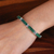 Beryl link bracelet, 'Fascinating Emerald' - Modern Green Beryl Sterling Silver Link Bracelet from India