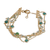 Gold-plated multi-gemstone strand bracelet, 'Green Symphony' - 18k Gold-Plated Multi-Gemstone Strand Bracelet from India