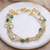 Gold-plated multi-gemstone strand bracelet, 'Green Symphony' - 18k Gold-Plated Multi-Gemstone Strand Bracelet from India