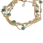 Gold-plated multi-gemstone strand bracelet, 'Green Symphony' - 18k Gold-Plated Multi-Gemstone Strand Bracelet from India