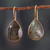 Gold-plated labradorite drop earrings, 'Evening Dame' - 18k Gold-Plated 11-Carat Natural Labradorite Drop Earrings