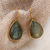 Gold-plated labradorite drop earrings, 'Evening Dame' - 18k Gold-Plated 11-Carat Natural Labradorite Drop Earrings