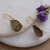 Gold-plated labradorite drop earrings, 'Evening Dame' - 18k Gold-Plated 11-Carat Natural Labradorite Drop Earrings