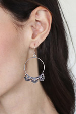 Sterling silver dangle earrings, 'Magical Pyramids' - Polished and Oxidized Sterling Silver Dangle Earrings