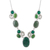 Multi-gemstone statement necklace, 'Entrancing Forest' - Multi-Gemstone Silver Statement Necklace in Green Shades