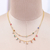 Gold-plated multi-gemstone charm strand necklace, 'Golden Spells' - 18k Gold-Plated Multi-Gemstone Charm Strand Necklace