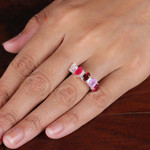 Multi-gemstone cocktail ring, 'Pink Lovers' - Polished One-Carat Faceted Multi-Gemstone Cocktail Ring