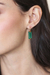 Gold-plated beryl drop earrings, 'Emerald Bliss' - Gold-Plated Modern Minimalist Green Beryl Drop Earrings