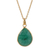 Gold-plated beryl pendant necklace, 'Green Radiance' - Polished 18k Gold-Plated Beryl Pendant Necklace from India