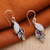 Multi-gemstone dangle earrings, 'Realm of Harmony' - Leafy One-Carat Multi-Gemstone Dangle Earrings