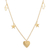 Gold-plated charm necklace, 'Lovely Dreams' - Heart, Star and Hamsa-Themed 22k Gold-Plated Charm Necklace
