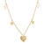 Collar con dijes bañados en oro - Collar con dijes chapado en oro de 22 k con temática de corazón, estrella y Hamsa