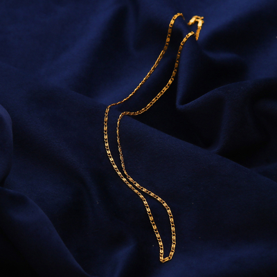 Gold-plated chain necklace, 'Snail Caprice' - 22k Gold-Plated Snail Chain Necklace in a High Polish Finish