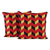 Cotton cushion covers, 'Zigzag Strawberry' (pair) - Zigzag-Patterned Strawberry Cotton Cushion Covers (Pair)