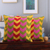 Cotton cushion covers, 'Geometric Balance' (pair) - Chevron-Patterned Multicolor Cotton Cushion Covers (Pair)