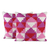 Cotton cushion covers, 'Sweet Pyramids' (pair) - Pyramid-Themed Pink and Red Cotton Cushion Covers (Pair)