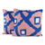 Cotton cushion covers, 'Creative Peach' (pair) - Abstract-Themed Blue and Peach Cotton Cushion Covers (Pair)