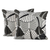 Cotton cushion covers, 'Classic Autumn' (pair) - Leafy-Patterned Black and Grey Cotton Cushion Covers (Pair)