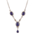 Lapis lazuli Y-necklace, 'Mystery in Blue' - Sterling Silver Y-Necklace with Four Lapis Lazuli Stones