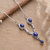 Lapis lazuli Y-necklace, 'Mystery in Blue' - Sterling Silver Y-Necklace with Four Lapis Lazuli Stones