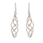 Sterling silver dangle earrings, 'Spiral Nest' - Openwork Textured Polished Sterling Silver Dangle Earrings