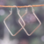 Sterling silver hoop earrings, 'Fancy Look' - Rhombus-Shaped Sterling Silver Hoop Earrings from India