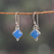 Chalcedony dangle earrings, 'Healing Jewels' - Polished Chalcedony Cabochon Dangle Earrings from India
